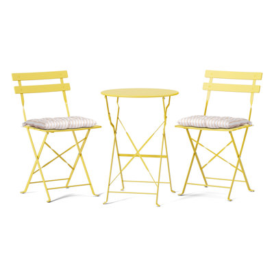 3-Piece Bistro Set With Seat Cushions