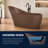 67.3" x 29.7" Brown Concrete Slipper Deep Soaking Freestanding Bathtub-97549050