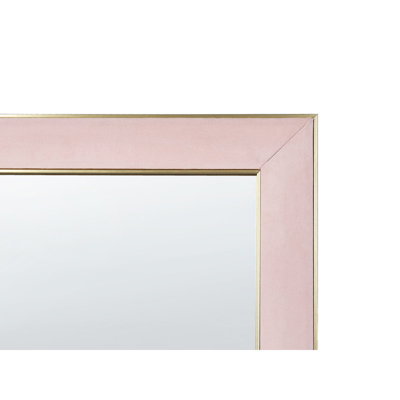 Leolani Flat Leather Floor Mirror, Pink