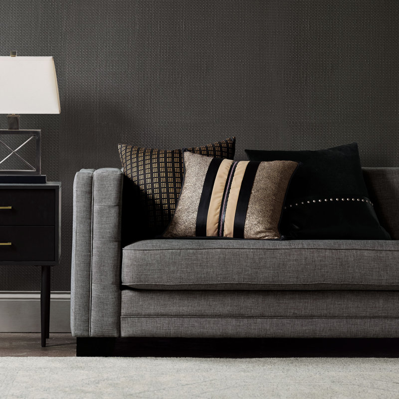 Housse et insert de coussin décoratif tissé métallique Roxanne