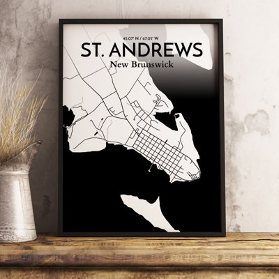 St. Andrews City Map - No Frame Print