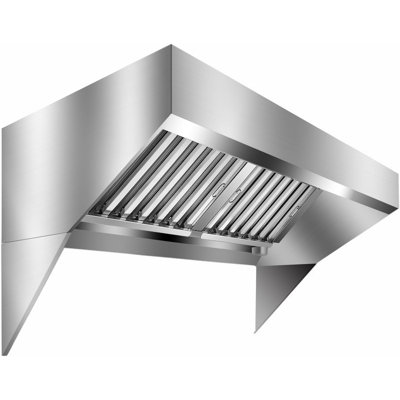 Commercial Exhaust Hood 5FT – Food Truck Vent Hood with 2 Detachable U-Shaped Oil Filter Meshes, 201 Stainless Steel Concession Trailer Range Hood for Restaurant Kitchen & Commercial Use