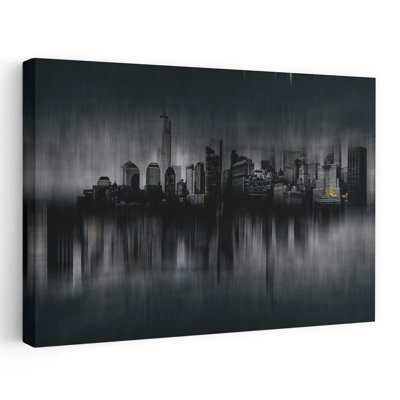 Chicago Abstract Contemporary Architecture City Wall Art 1 Piece Wrapped Canvas Wall Art