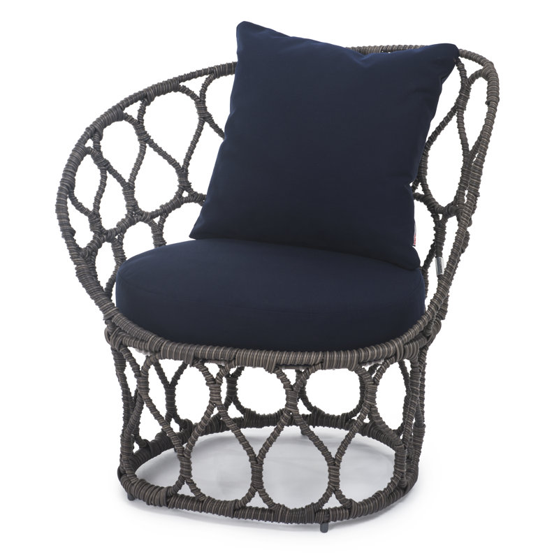Forma Outdoor Lounge Chair, Canvas Navy, Pale Gray