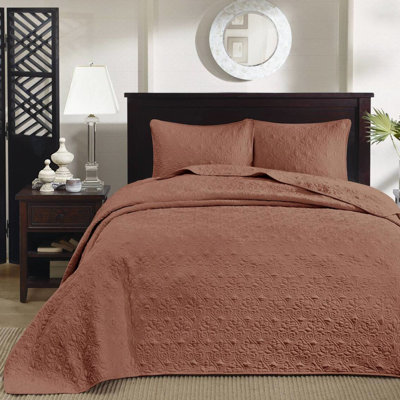 Couvre-lit rouge réversible 3 pièces pour grand lit, surdimensionné avec rembourrage en coton prélavé, comprend deux taies décoratives, matelas en argile nettoyante à la machine pour nettoyage en profondeur