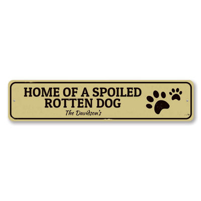 Plaque en aluminium pour chien gâté