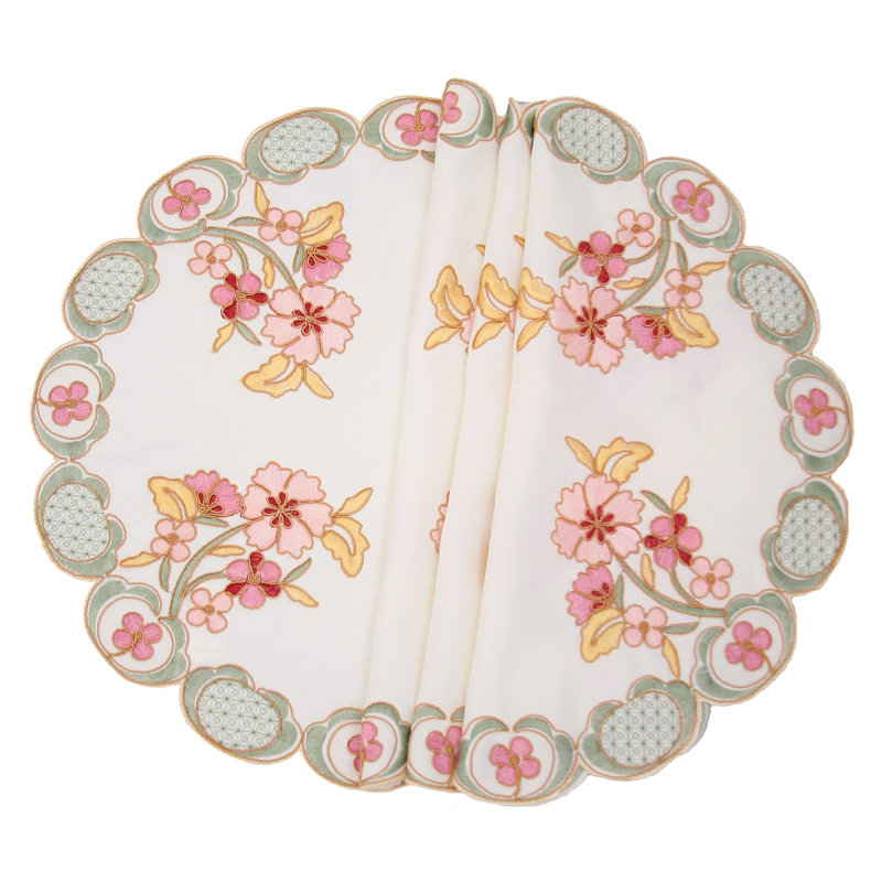Weatherspoon Polyester Embroidered Round Placemat