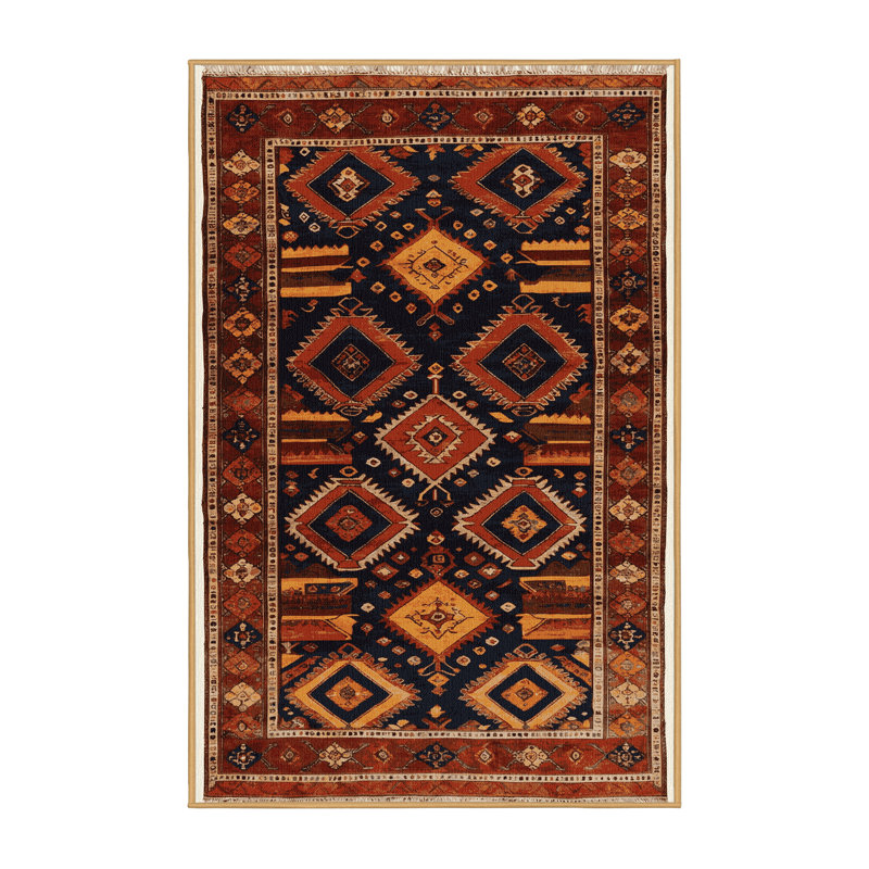 Tapis brun lavable à la machine, Rectangle de 5 pi x 8 pi