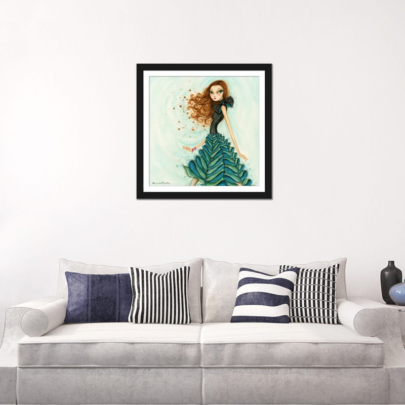 «Glitterati Bows Ruffles», peinture sur toile, H 24 po x l 24 po x P 1 po, Papier d'art encadré noir, Blanc