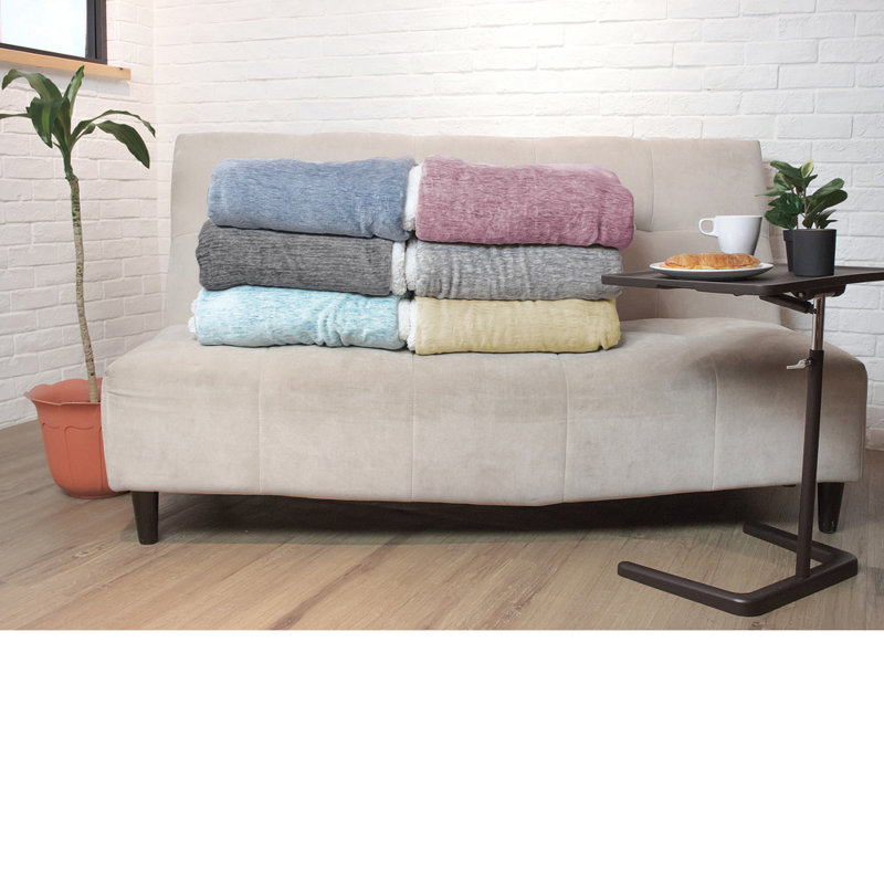 Melange Latte Reversible Sherpa Fleece Throw Blanket
