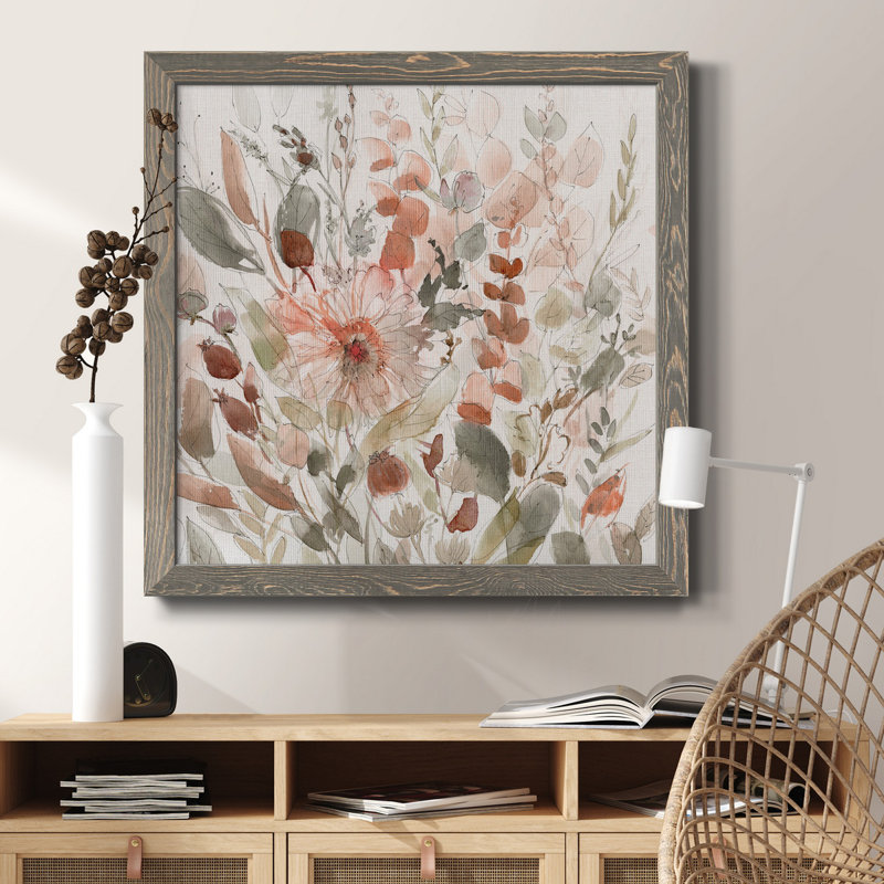 Birch Wood Clearing - Peinture sur toile encadrée, H 20 po x l 20 po x P 1,5 po, Cadre gris