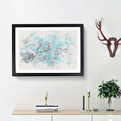Beautiful Pink Cherry Blossom Tree Watercolour - Picture Frame Graphic Art Print