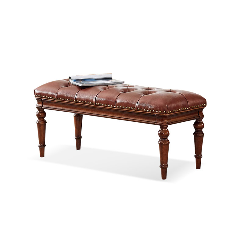 Banc en cuir brun de style moderne pour chambre et vestibule brun, Brun