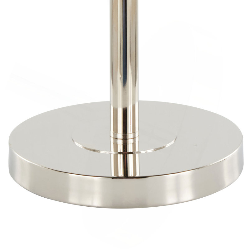 Lampe de table contemporaine en métal poli avec abat-jour en lin Lily