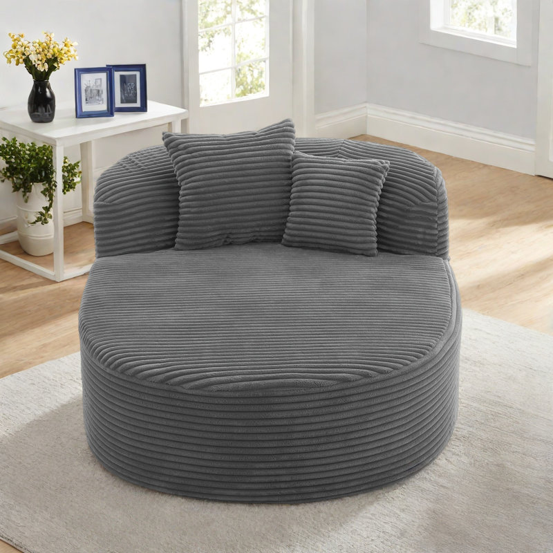 Chaise moderne à compression avec 2 coussins de soutien, Black