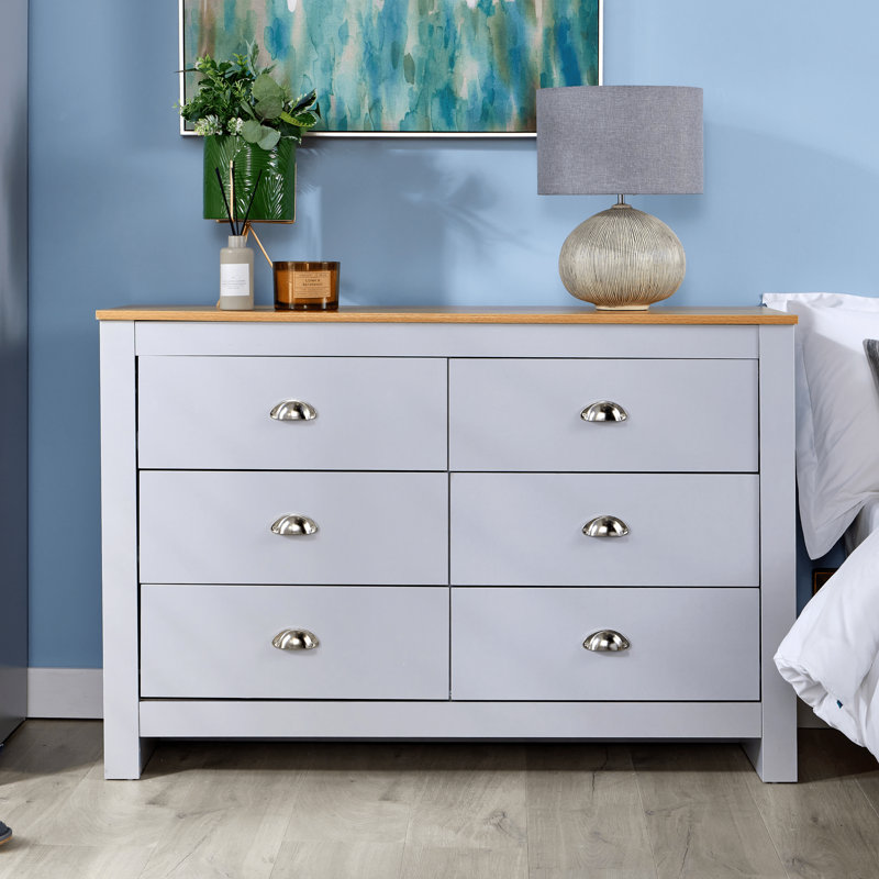 Itzayani 120cm W 6 - Drawer Chest of Drawers, Grey