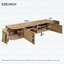 Console moderne avec portes, rangement spacieux, gestion des câbles