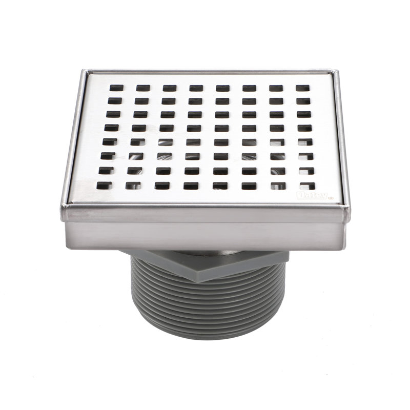 Stainless Steel 4" Square Modern Shower Drain
