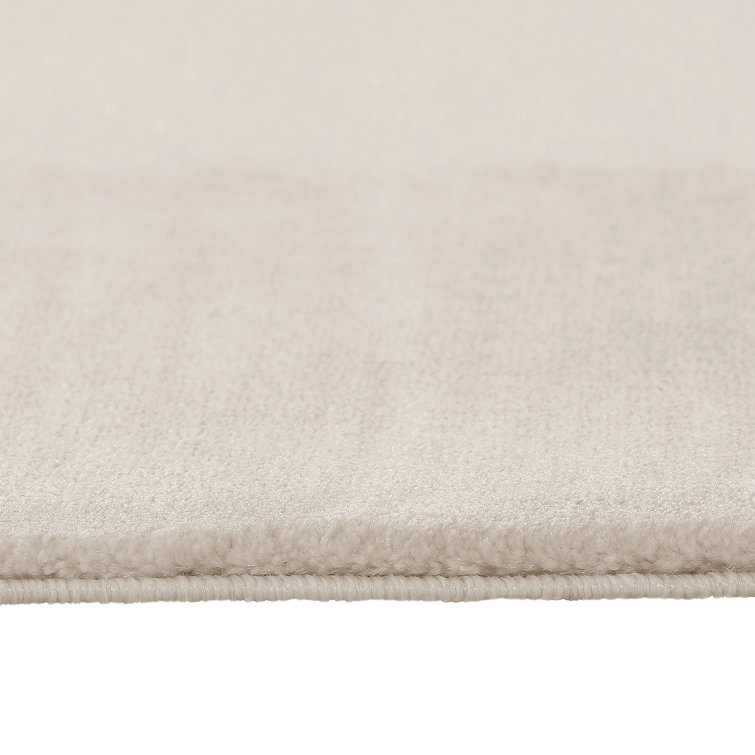 Tiffany Smooth Low Pile Semi-Plain Cream Rug