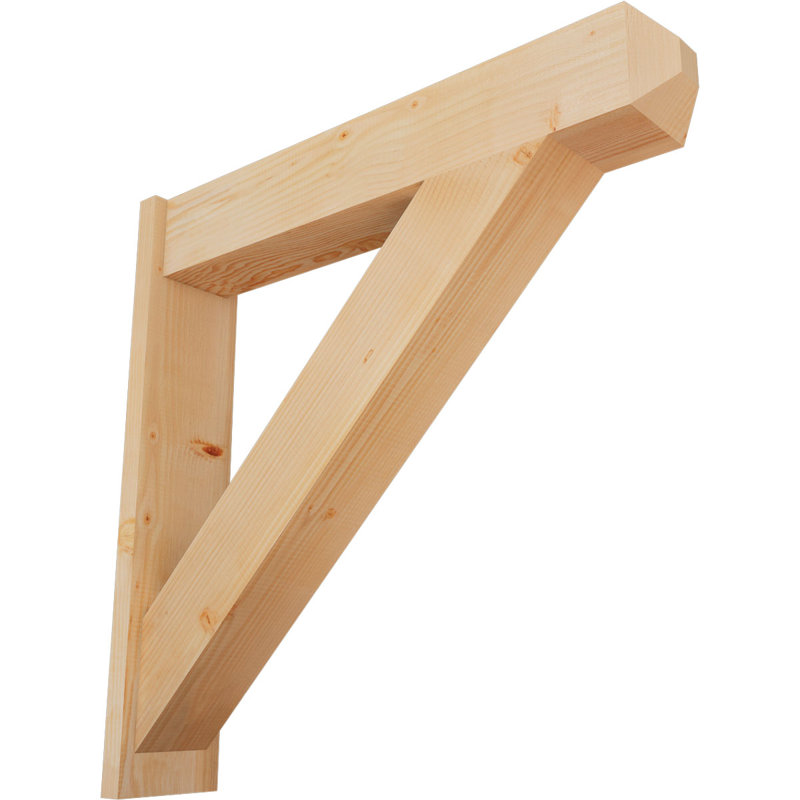 Artisan traditionnel en bois rustique, Sapin Douglas de 7 1/2 po (lisse), P 38 po x H 38 po