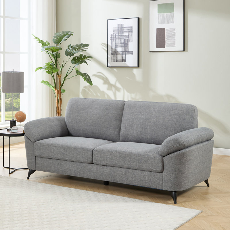 Sabita 4 Seater Linen Sofa, Grey