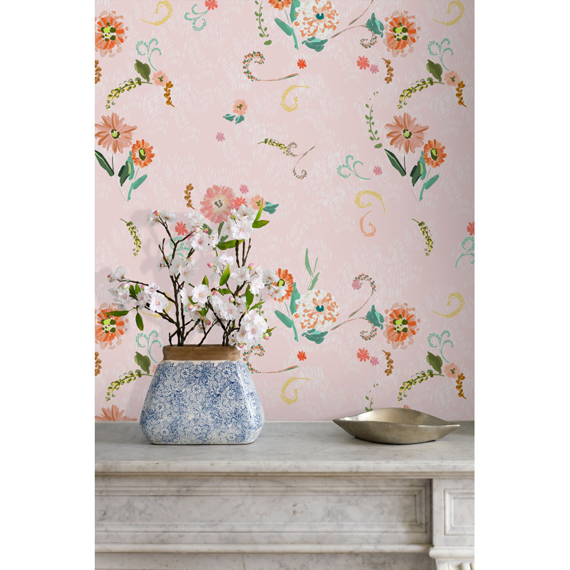 Yuki Osada Floral Wallpaper Double Roll, Pink