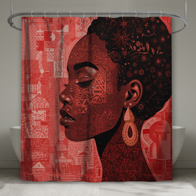 Intricate African Profile Shower Curtains Extra Long