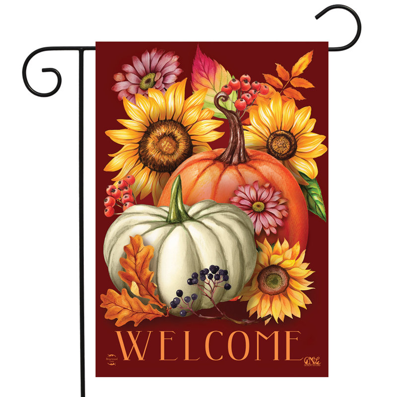 Drapeau de jardin d'automne floral