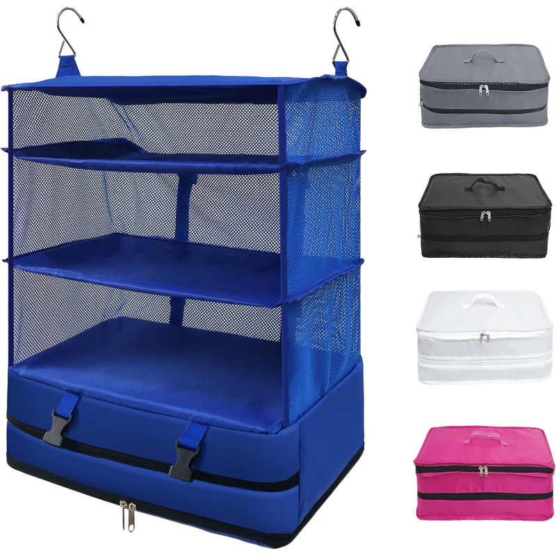 Rangement suspendu en tissu Alyciana, H 24,02 po x l 16,93 po x P 12,60 po, Bleu marine