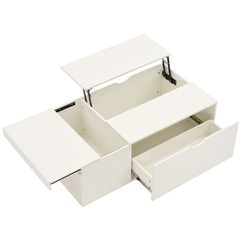 Modern Lift-Top Coffee Table With Storage - 100Cm Multi-Functional Table With Sliding Door & Drawer