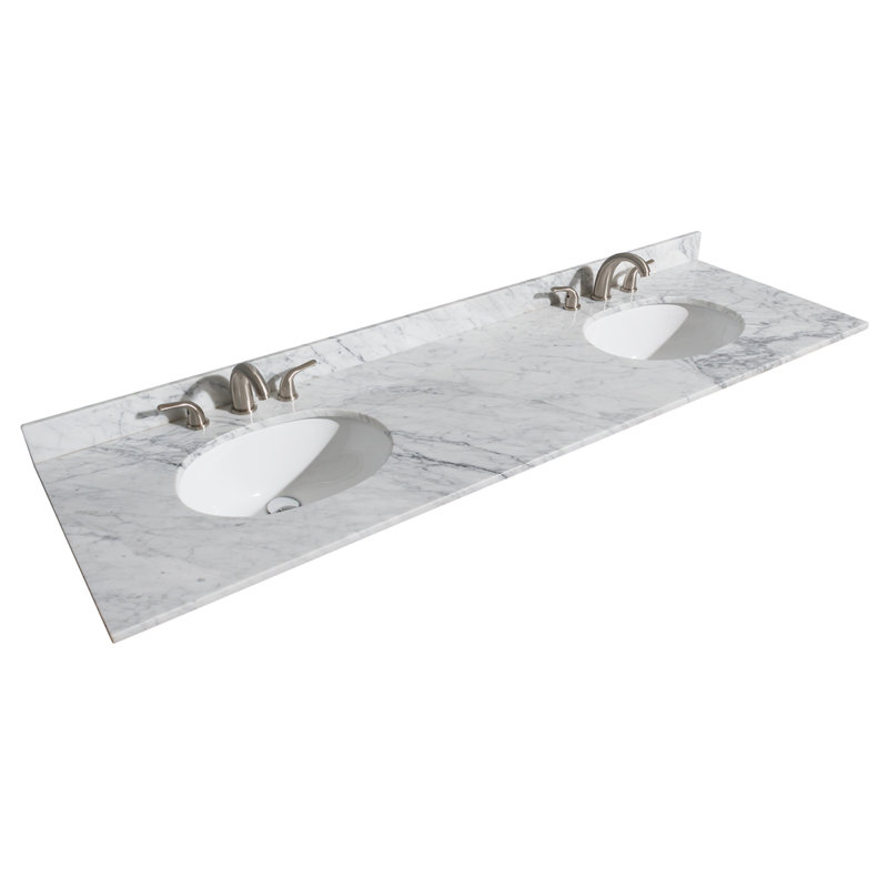 72'' W Double Marble Vanity Top