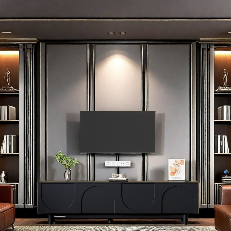 Crédence de rangement l 70,78 po Symari, Noir