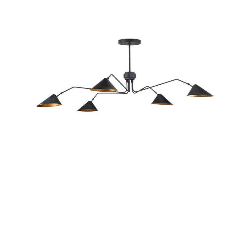 Lustre géométrique à 5 lumières avec abat-jour Serpa