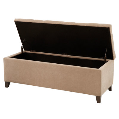 Storage Bench With Soft Close Lid And Upholstery Design Button Interior Capacity Dark Finish Legs