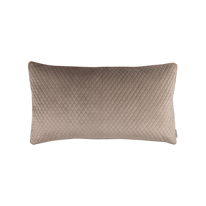 Housse de coussin en velours matelassé et insert Valentina, Brun, 18 po x 30 po