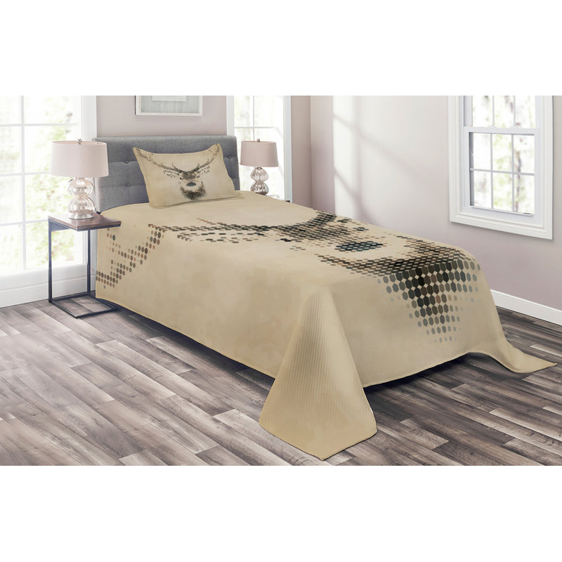 Rustic Polyester Coverlet, Twin Bedspread + 1 Sham