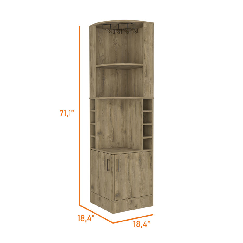 Fortescue 18.4'' Bar Cabinet, Brown