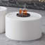 Table basse ronde avec plateau en verre trempé, corps en cuir PU et rangement caché pour le salon, table d'appoint moderne-1161133172-1161133175