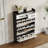 Black Color Shoe Cabinet With 3 Doors 2 Drawers,Pvc Door With Shape ,Large Space For Storage