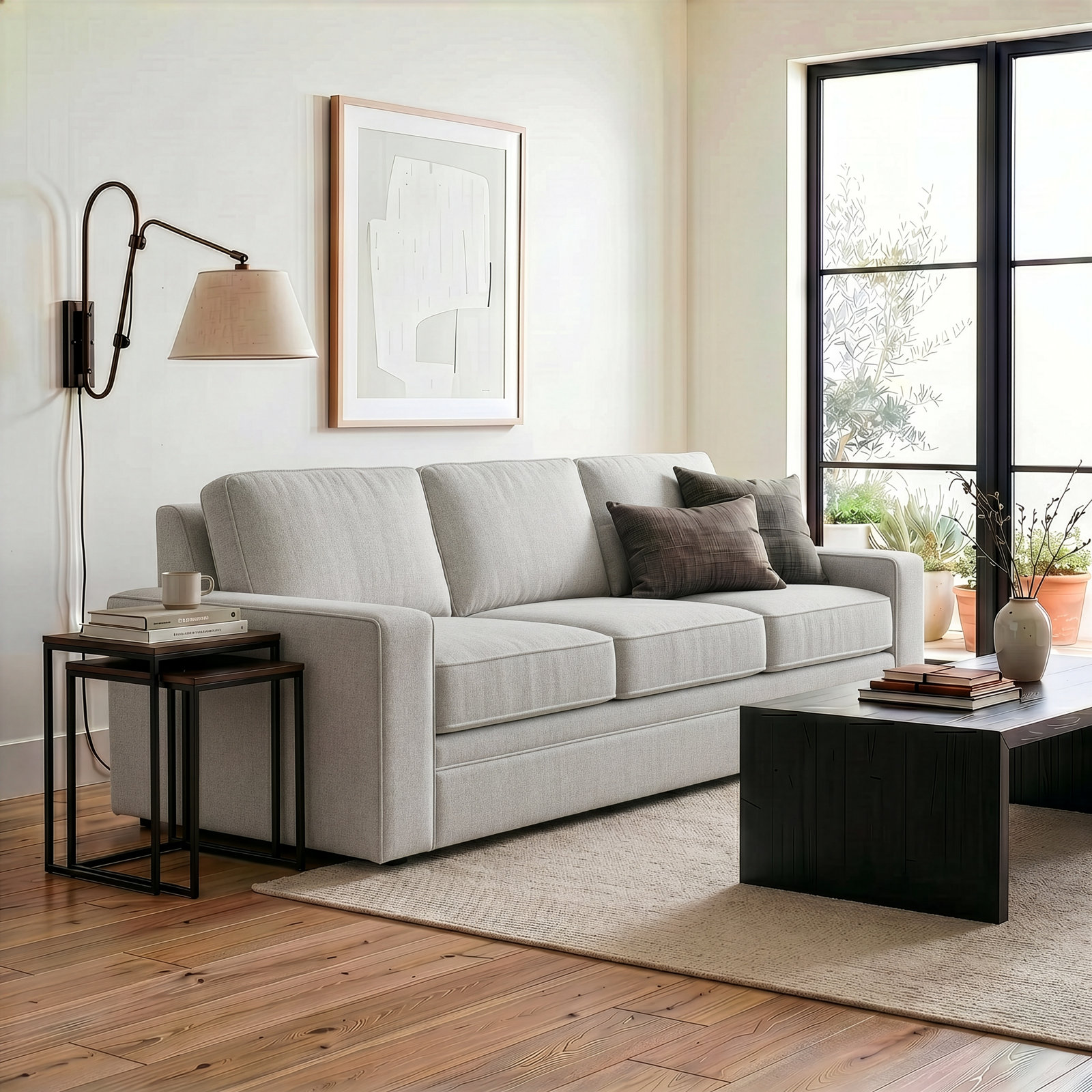 100'' Upholstered Sofa, Monique Oyster