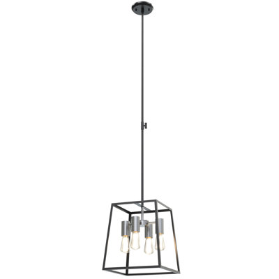 Luminaire suspendu géométrique 4 lumières lanternes Taryn