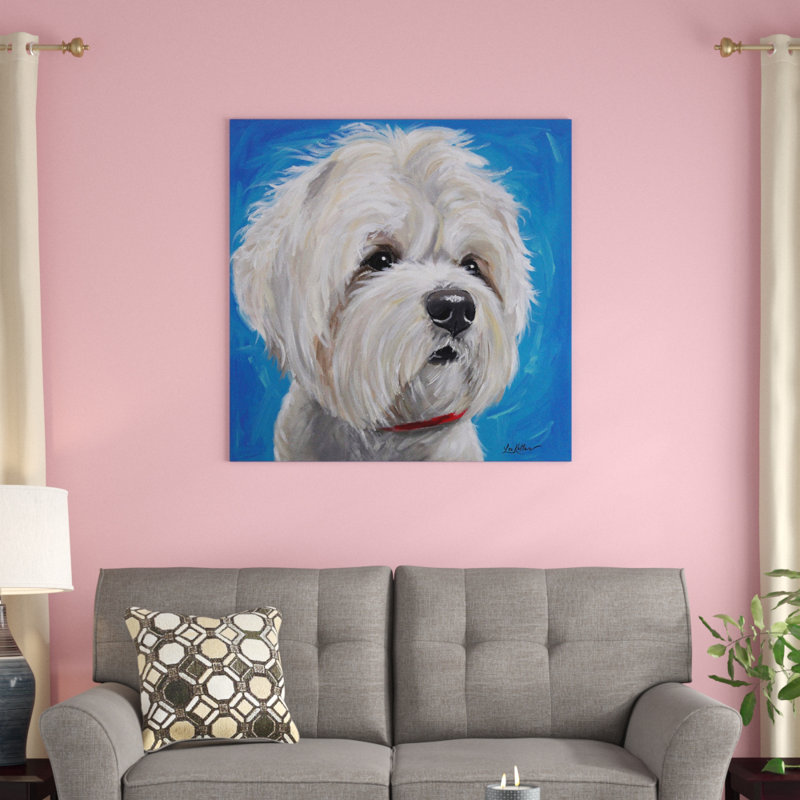 « maltais shihtzu mix pipa », reproduction sur toile tendue Hippie Hound Studios, H 12 po x l 12 po x P 0,75 po, Toile tendue