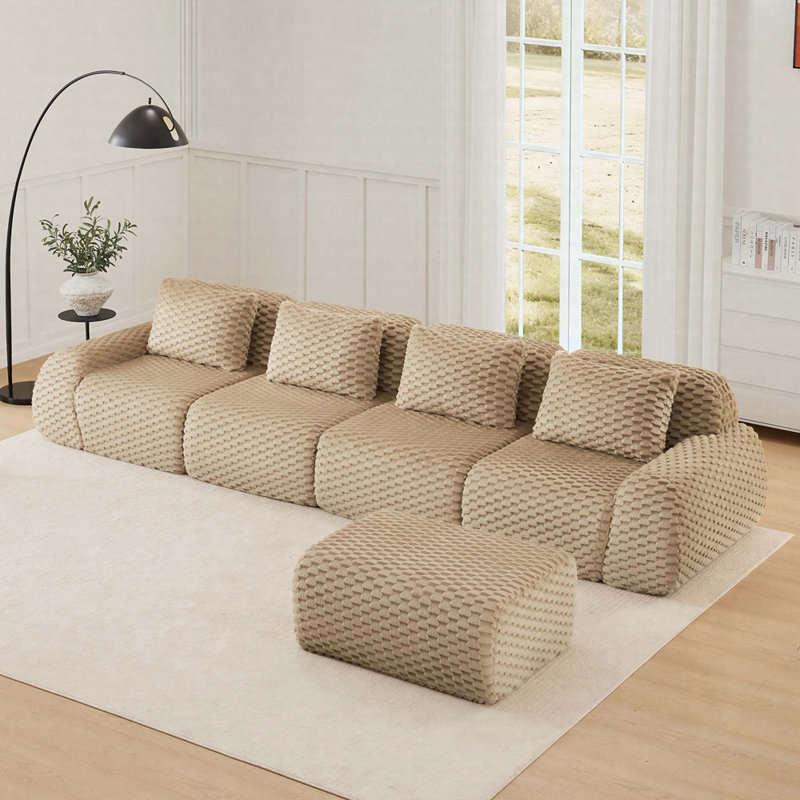 Canapé modulaire Boneless, Tissu chameau clair
