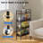 4 Tier Slim Storage Cart, 5.9In Slim Kitchen Cart On Wheels For Small Space, Narrow Rolling Cart With Wooden Top Metal Handle And Wire Mesh