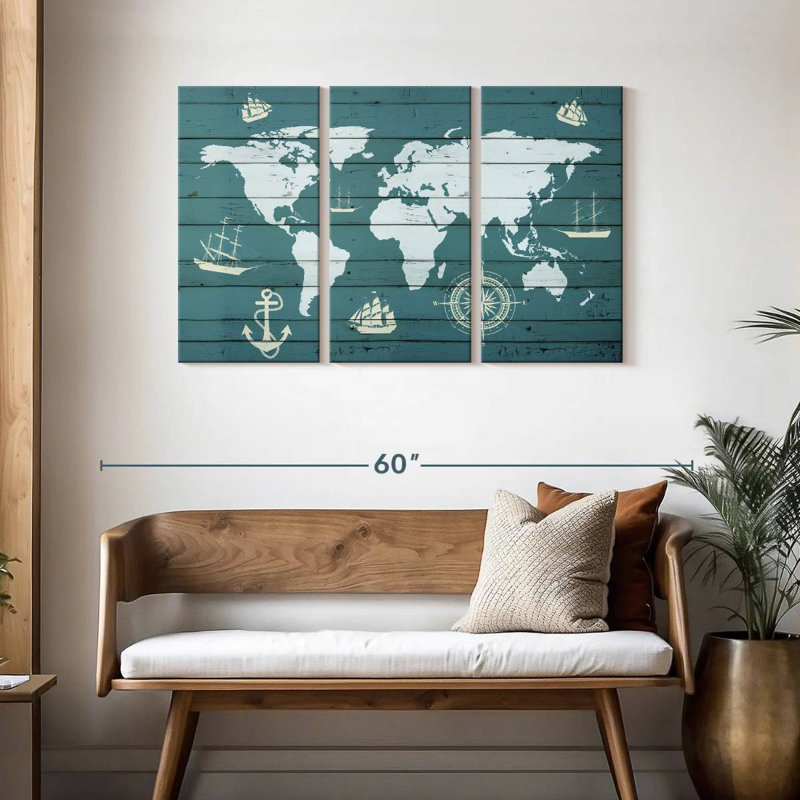 Aletra World Map, 28" H x 45" W