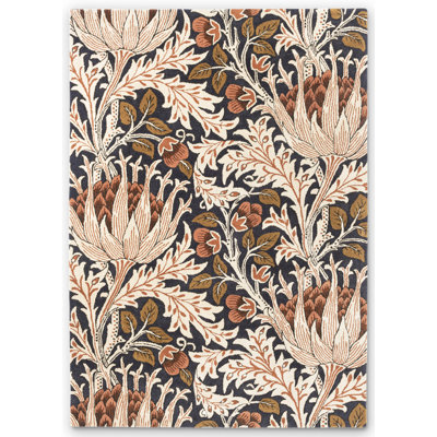 Morris Hand Tufted Wool Floral Area Rug in Orange