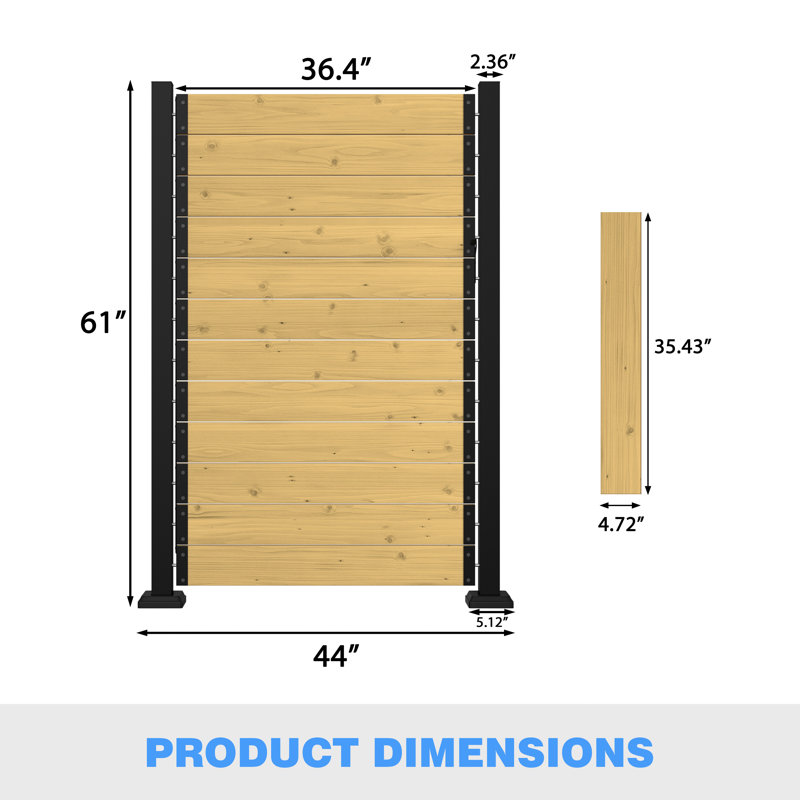 Écran d'intimité en bois et métal