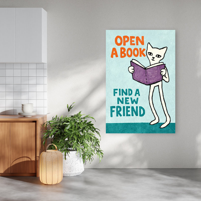 Art mural contemporain chat fantaisiste, H 60 po x l 40 po