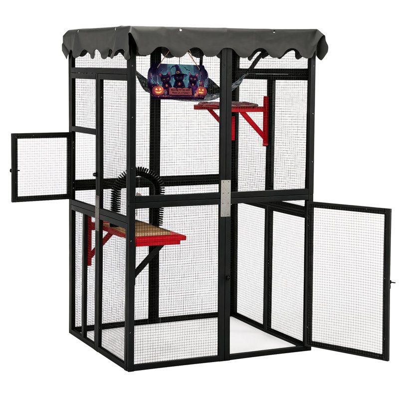 Cat Cage, Black/Red