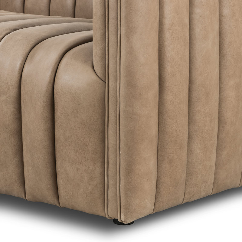 Augustine 97" Sofa, 26.5" H x 97" W x 35" D, Palermo Drift Genuine Leather